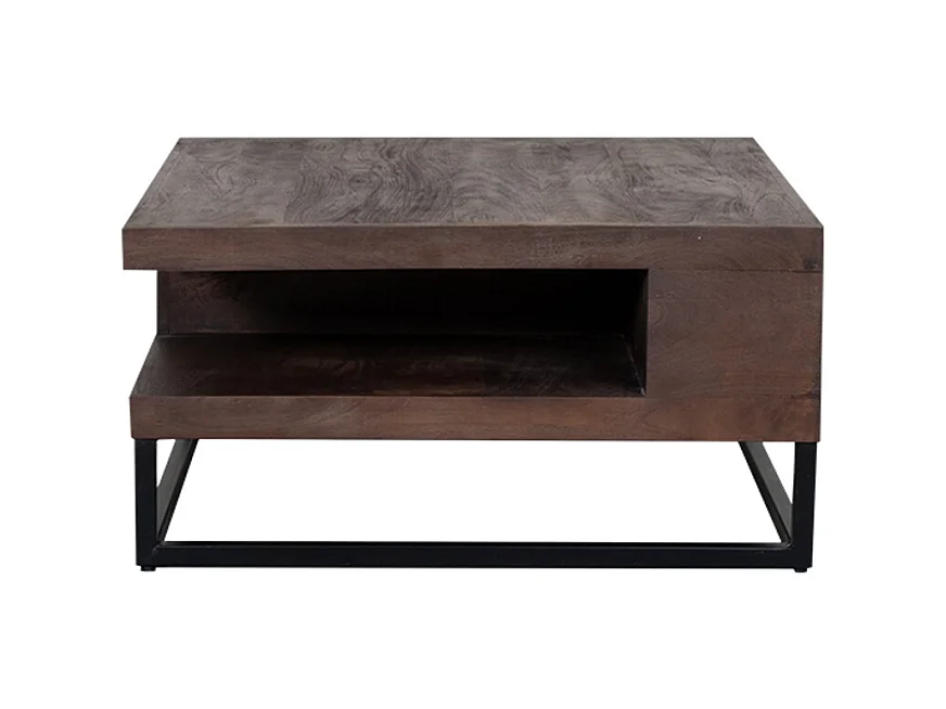 Salontafel Cube - Espresso - Mangohout - 80x80x40 cm