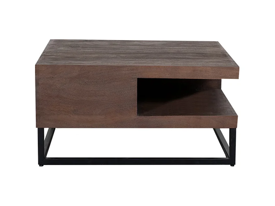 Salontafel Cube - Espresso - Mangohout - 80x80x40 cm