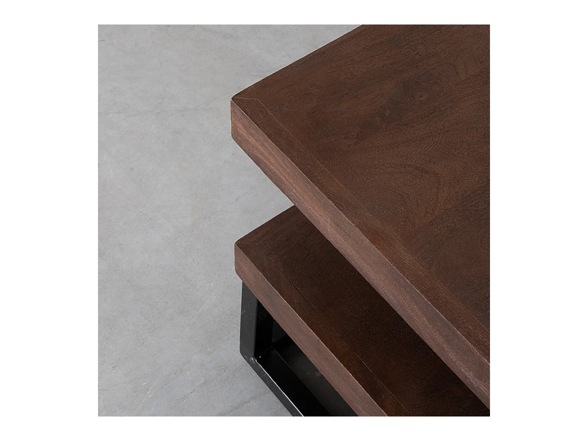 Salontafel Cube - Espresso - Mangohout - 80x80x40 cm
