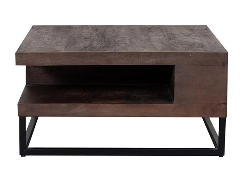 Salontafel Cube - Espresso - Mangohout - 80x80x40 cm