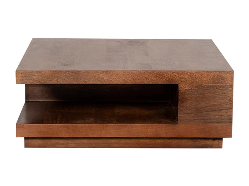 Table basse carrée - Nature - Bois de manguier - 80x80x30 cm