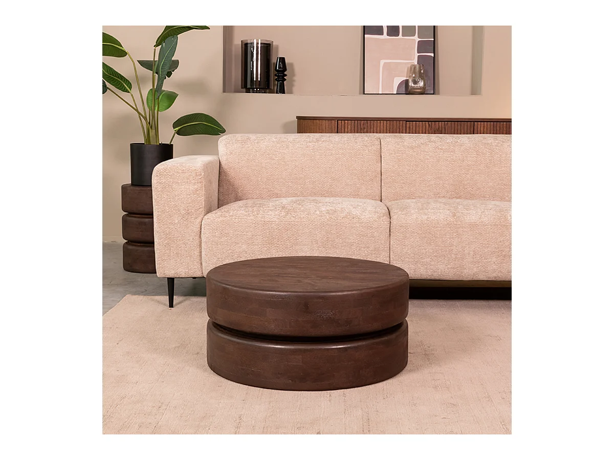 Salontafel Milly - Espresso - Mangohout - 70 cm
