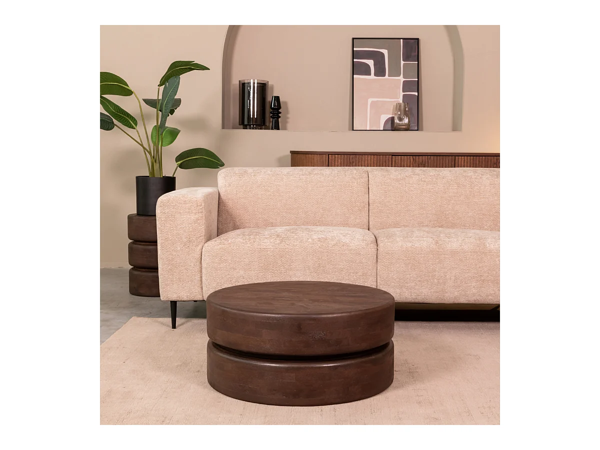 Salontafel Milly - Espresso - Mangohout - 70 cm