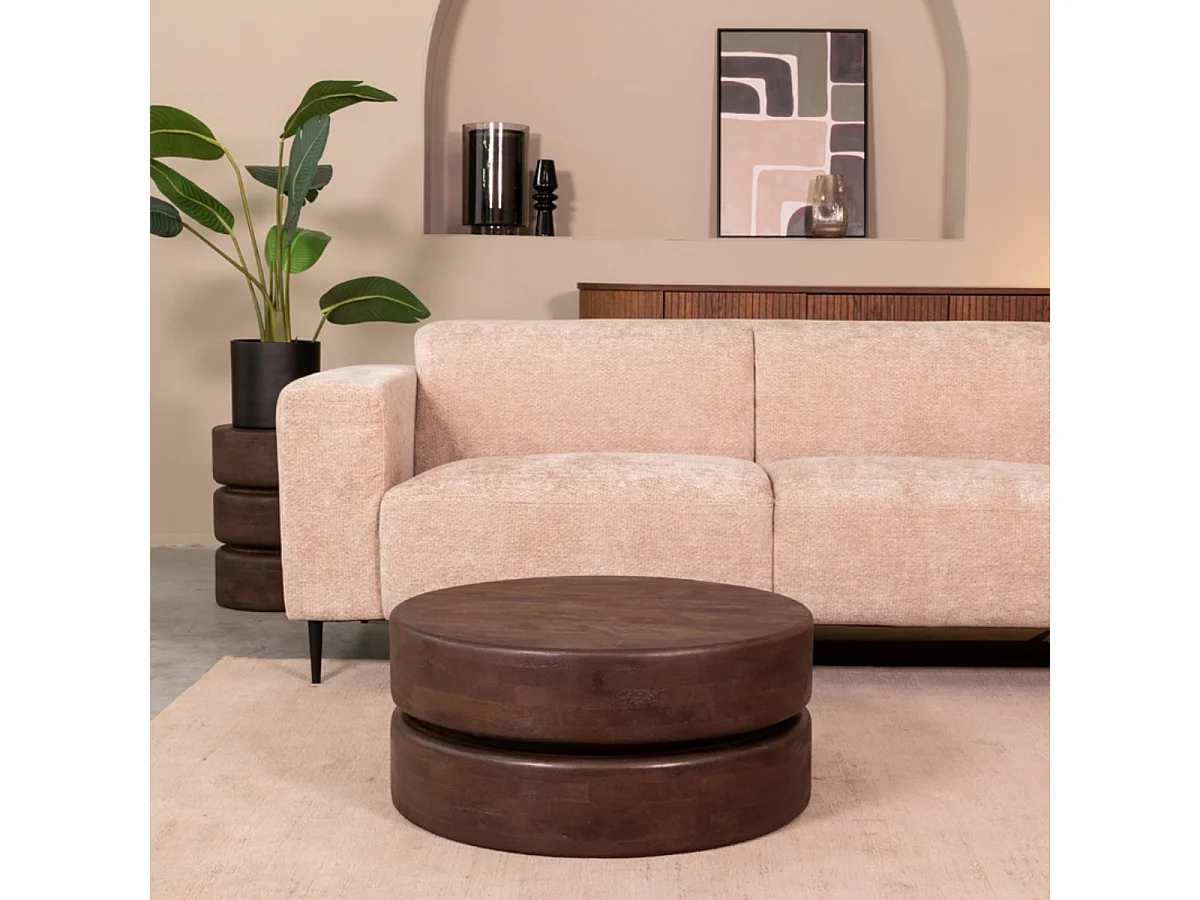 Table basse Milly - Espresso - Bois de manguier - 70 cm