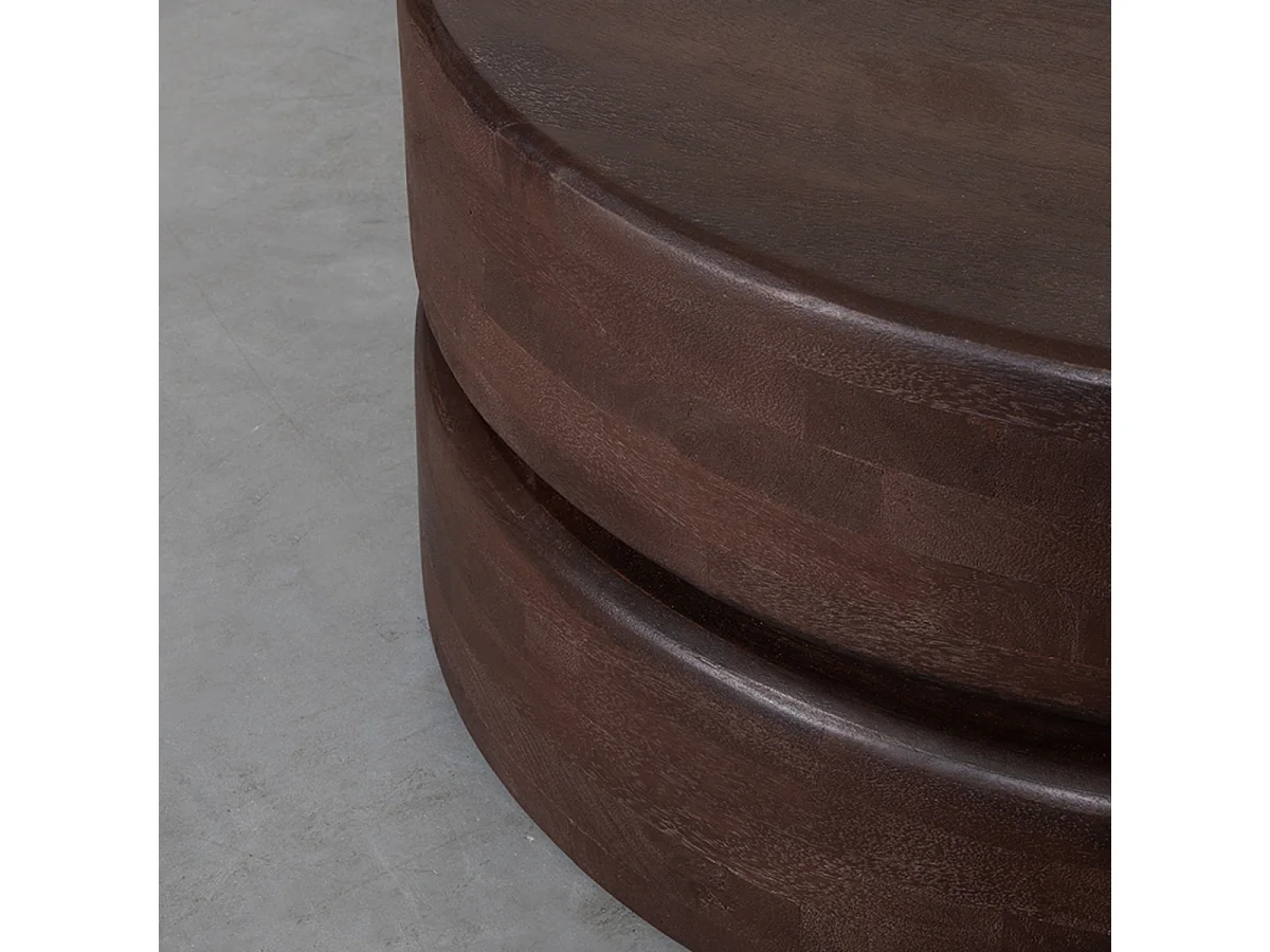 Table basse Milly - Espresso - Bois de manguier - 70 cm