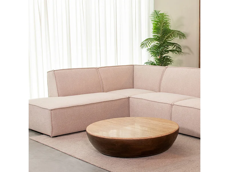 Table basse Bol - Espresso - Travertin