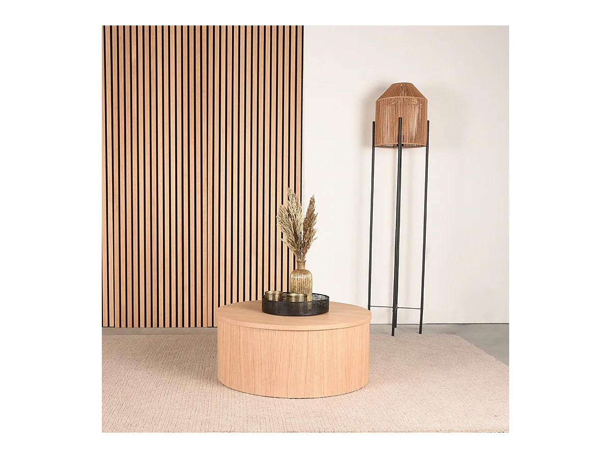 Table basse Oliva - Naturel - Chêne - 70 cm