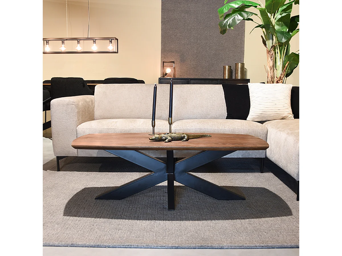 Table basse Zane 120x65x40 cm - Espresso - Bois de manguier