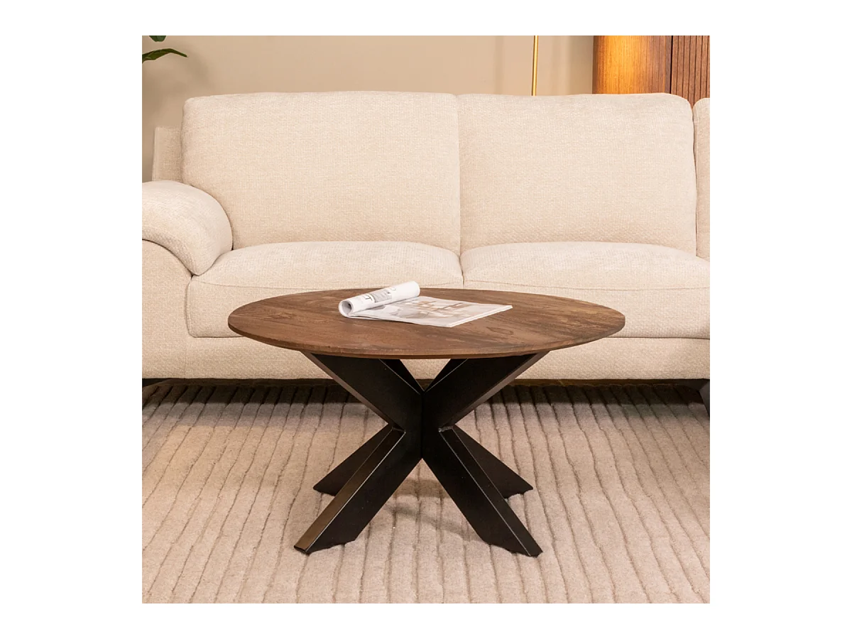 Table basse Otis - Espresso - Bois de manguier - 80 cm