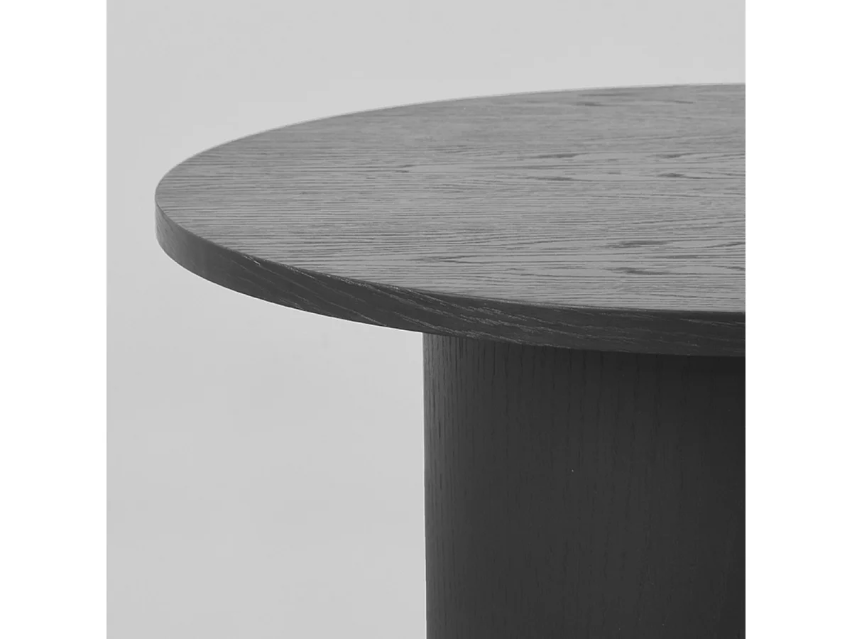 Table basse Oliva - Noir - Chêne - 60 cm