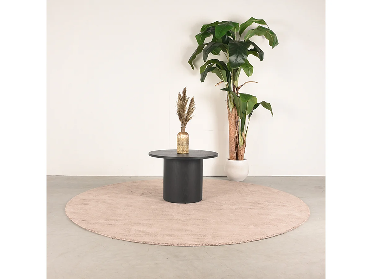 Table basse Oliva - Noir - Chêne - 60 cm