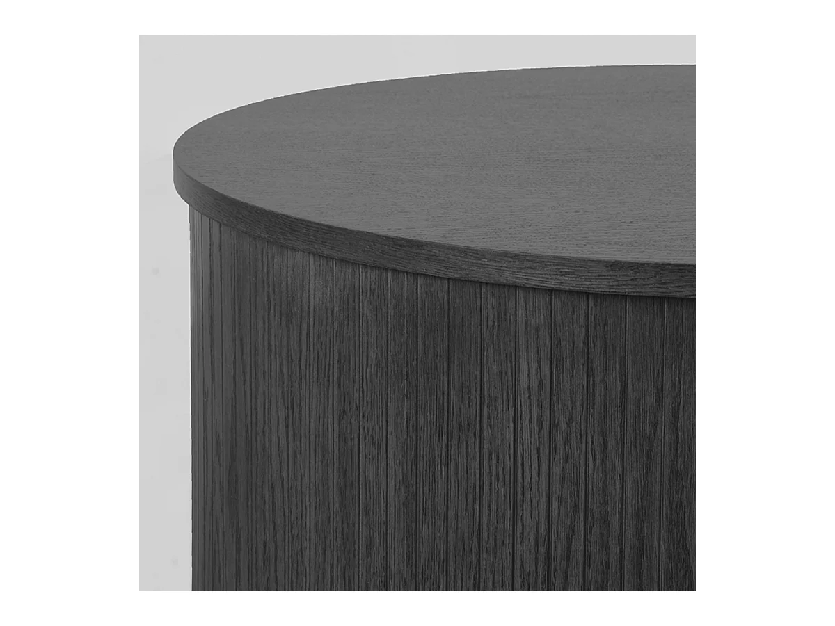 Table basse Oliva - Noir - Chêne - 70 cm