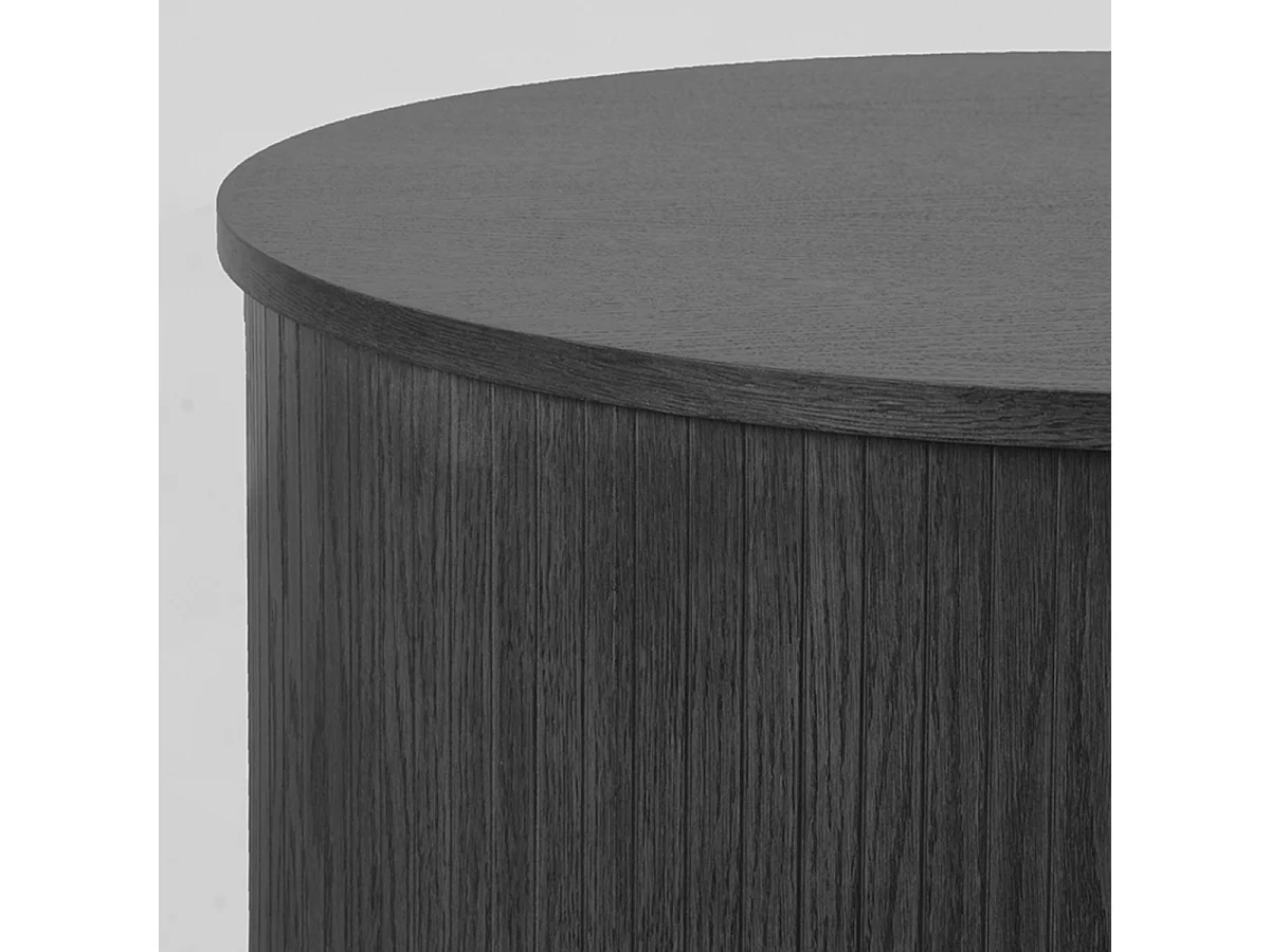 Table basse Oliva - Noir - Chêne - 70 cm