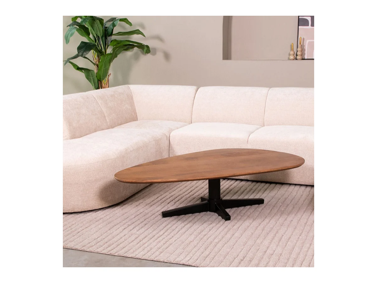 Table basse Rosie - Naturel - Bois de manguier - 140 cm