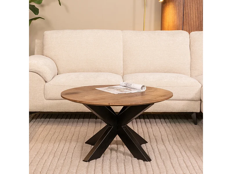 Table basse Otis - Nature - Bois de manguier - 80 cm