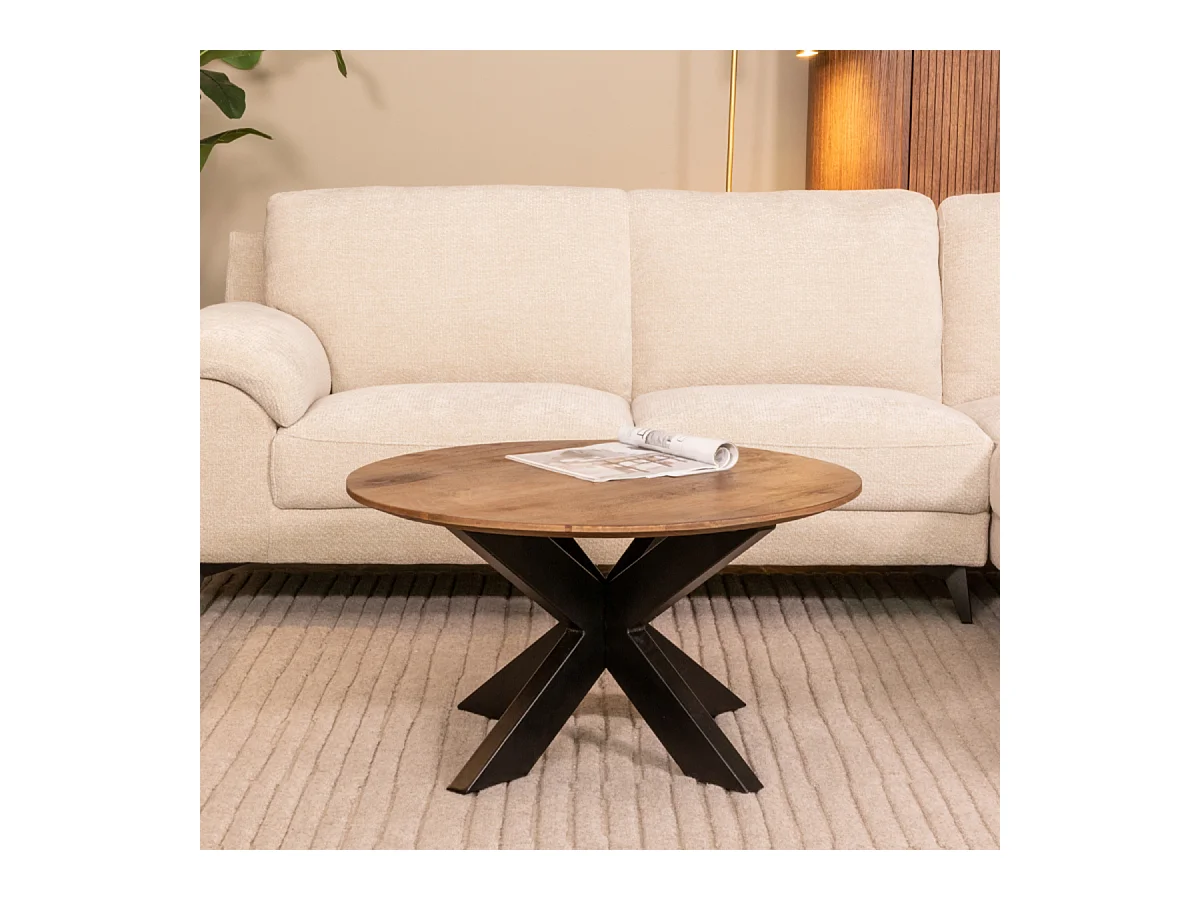 Table basse Otis - Nature - Bois de manguier - 80 cm