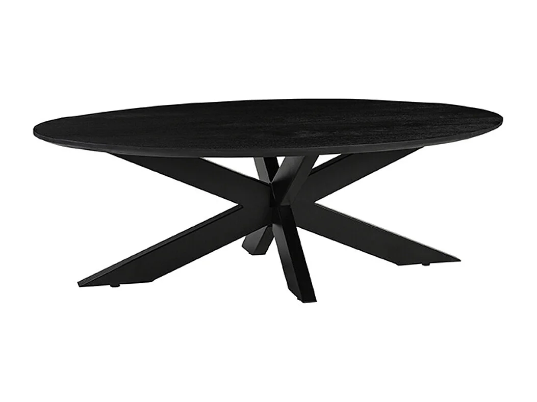 Salontafel James - Zwart - Mangohout - 130 cm