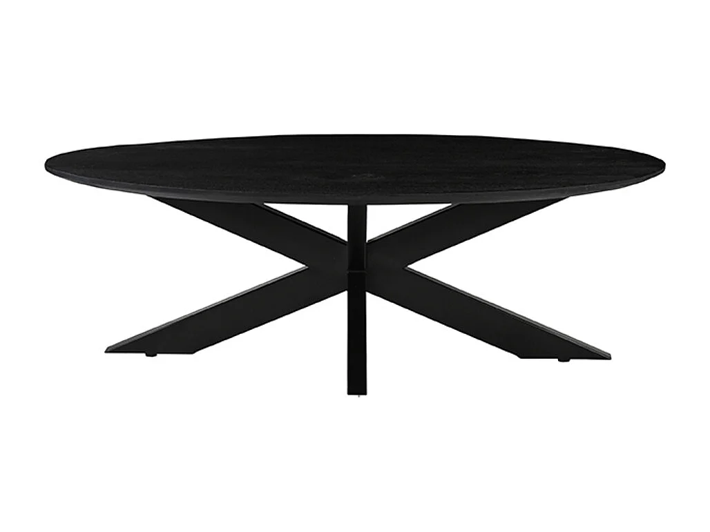 Salontafel James - Zwart - Mangohout - 130 cm