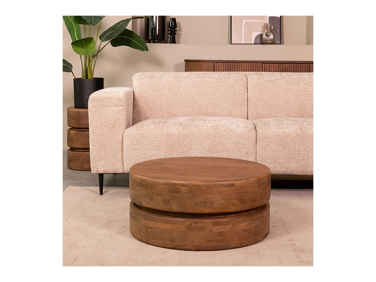 Table basse Milly - Nature - Bois de manguier - 70 cm