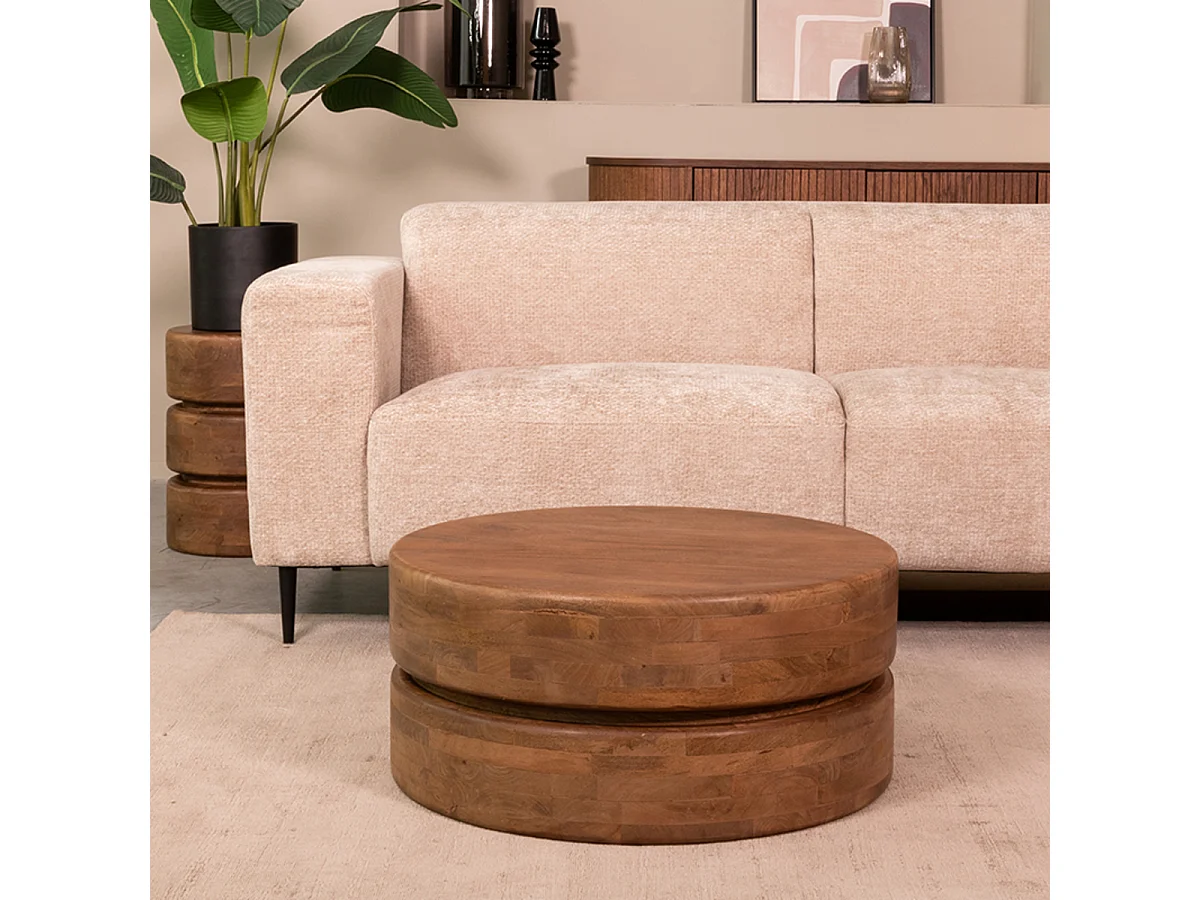 Milly Couchtisch - Natur - Mangoholz - 70 cm