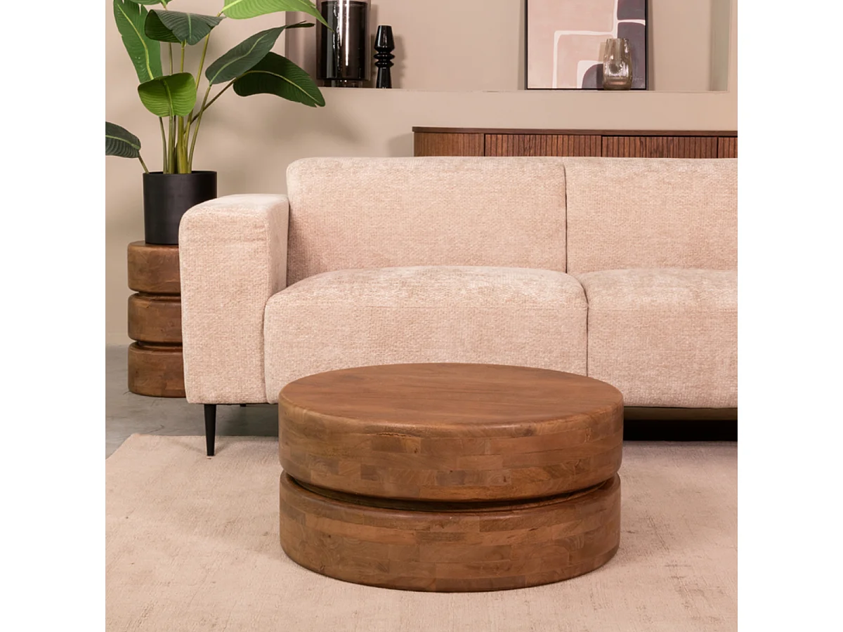 Milly Couchtisch - Natur - Mangoholz - 70 cm