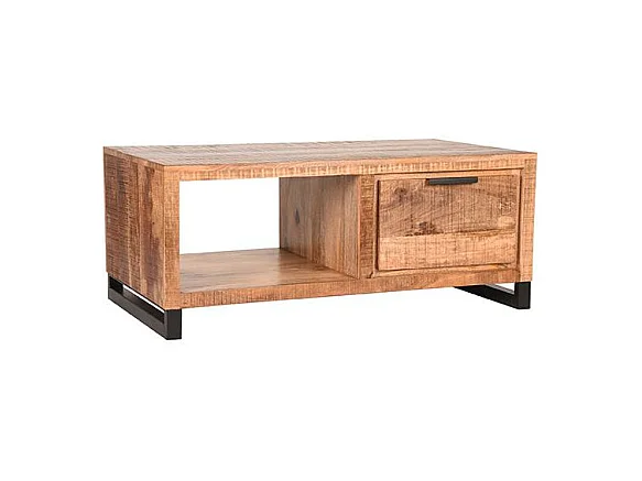 Table basse Glasgow - Brut - Bois de manguier - 110x60 cm