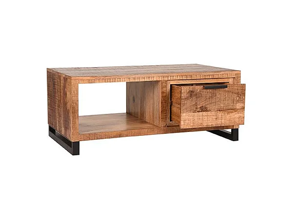 Table basse Glasgow - Brut - Bois de manguier - 110x60 cm