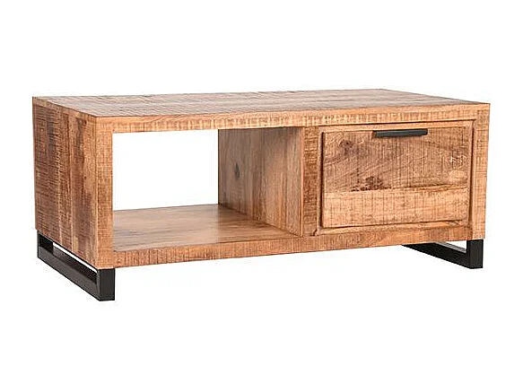 Table basse Glasgow - Brut - Bois de manguier - 110x60 cm