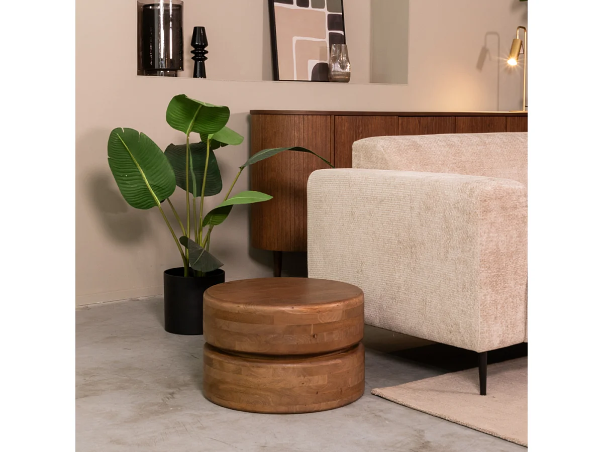 Table basse Milly - Nature - Bois de manguier - 50 cm