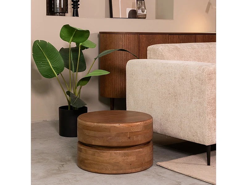 Table basse Milly - Nature - Bois de manguier - 50 cm