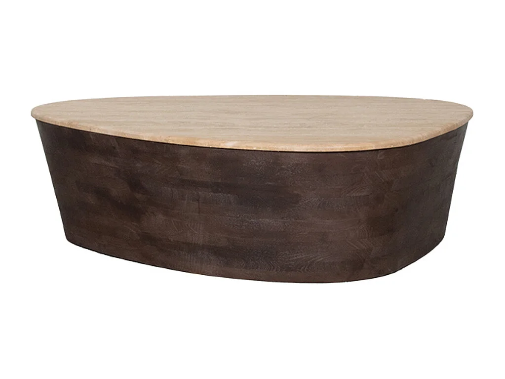 Couchtisch Ravi - Espresso - Travertin - 110 cm