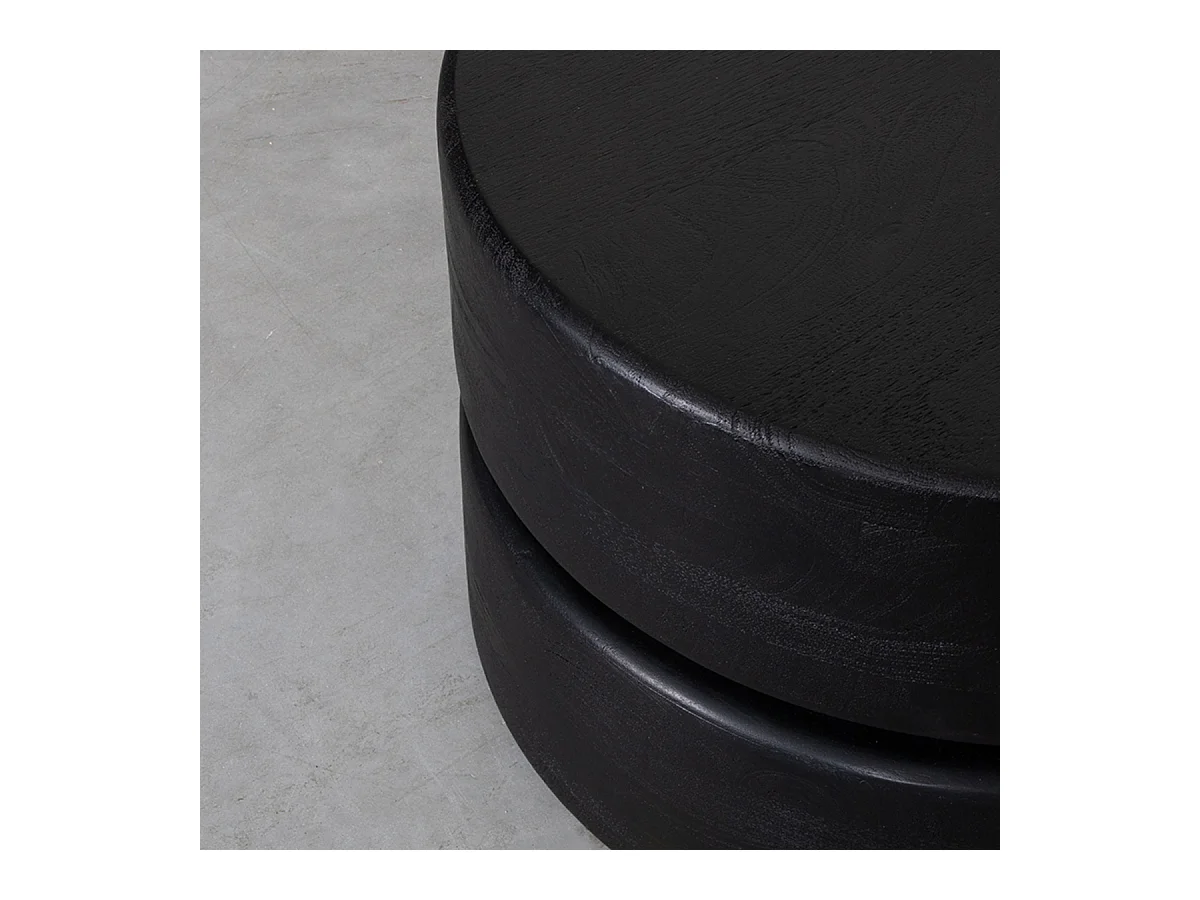 Table basse Milly - Noir - Bois de manguier - 50 cm