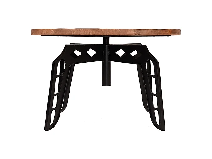 Table basse Pebble - Brut - Bois de manguier - Ronde - 80 cm