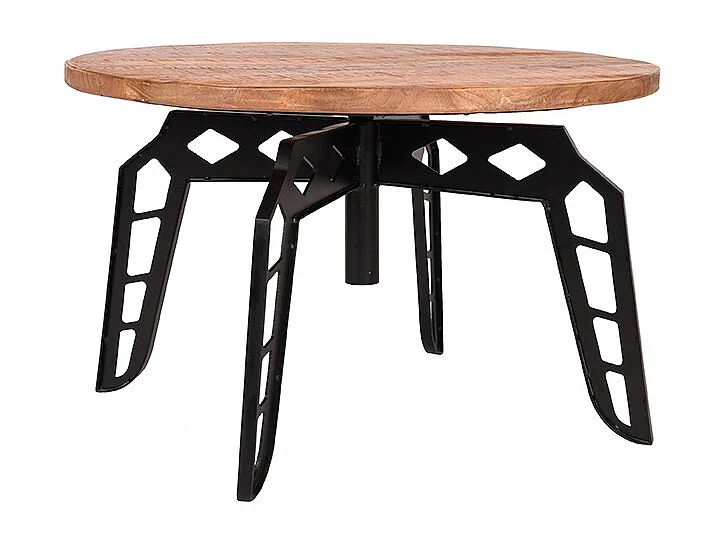 Salontafel Pebble - Rough - Mangohout - Rond - 80 cm