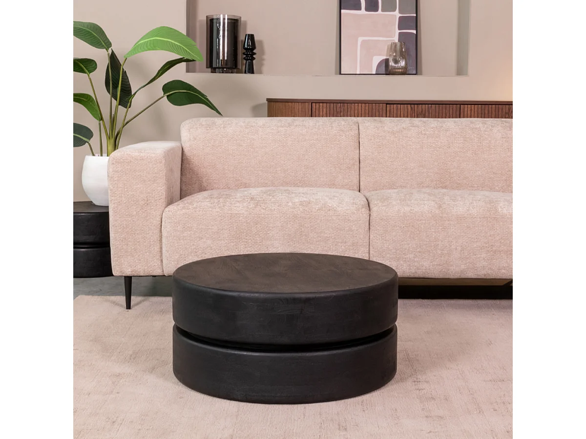 Milly Couchtisch - Schwarz - Mangoholz - 70 cm