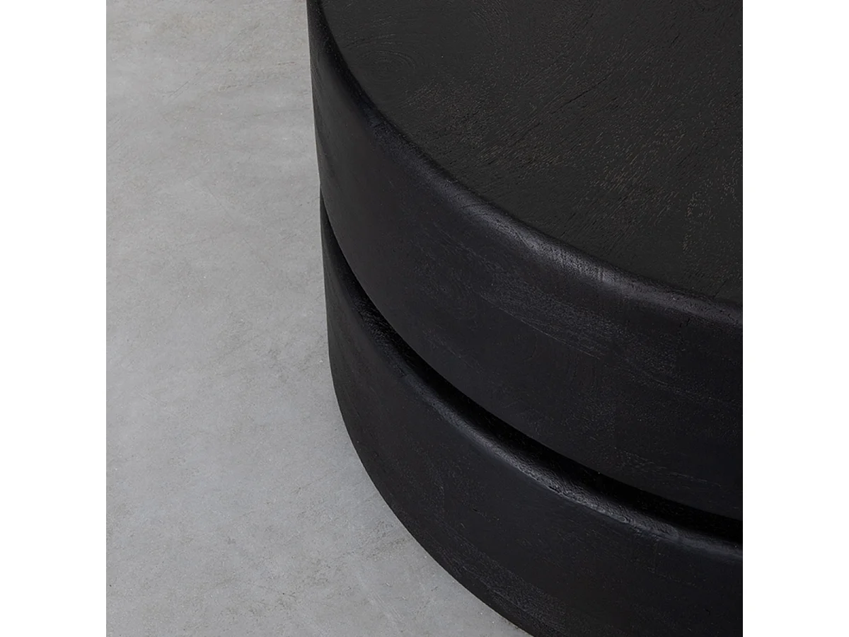 Milly Couchtisch - Schwarz - Mangoholz - 70 cm