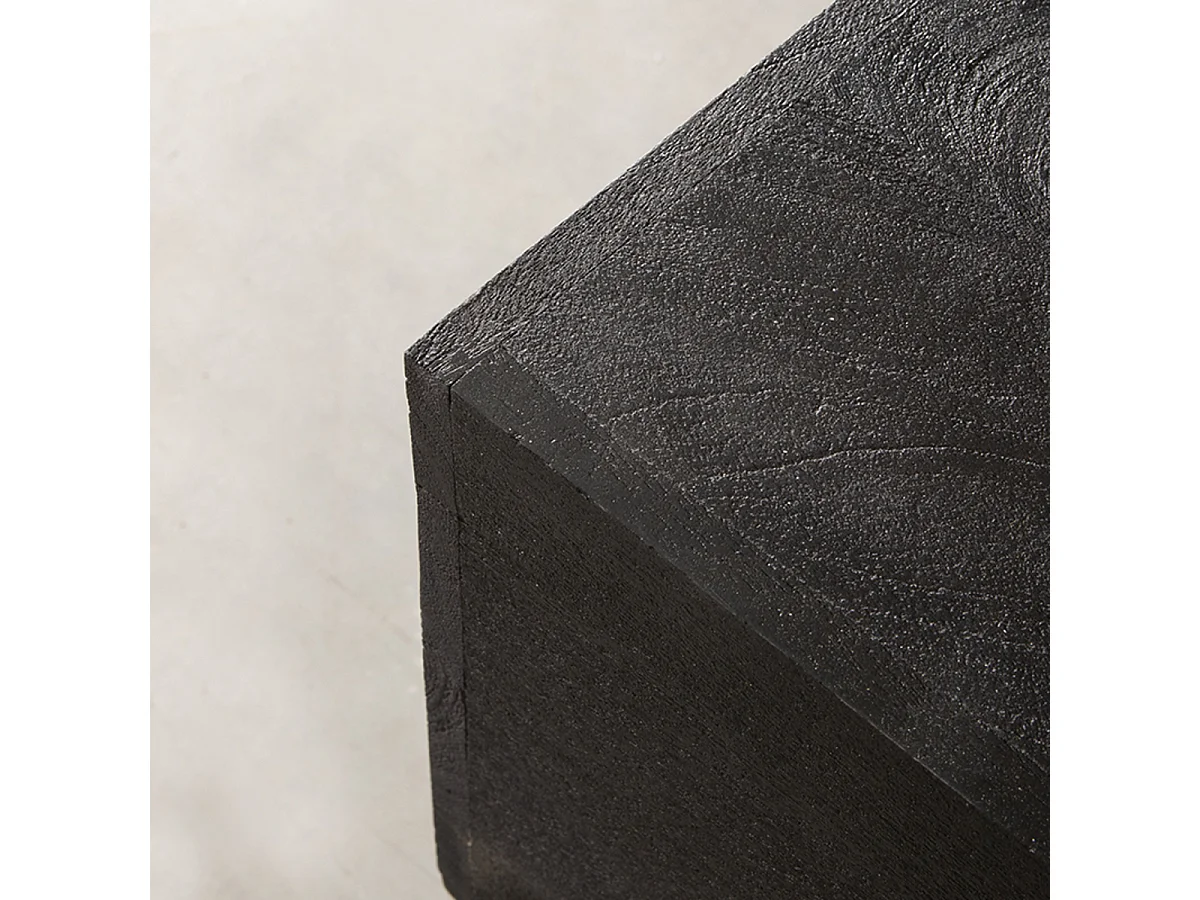Würfelförmiger Couchtisch - Schwarz - Mangoholz - 80x80x40 cm