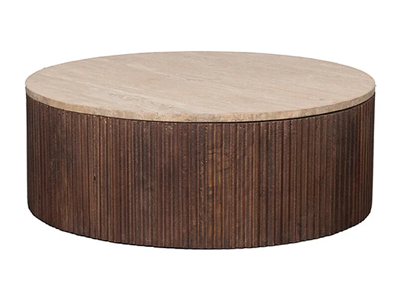 Salontafel Ribble - Espresso - Travertin