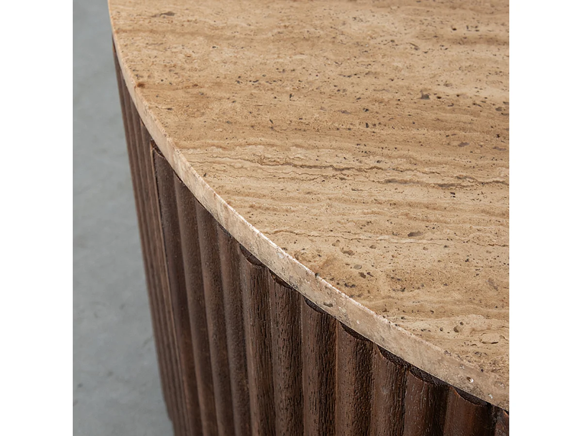 Salontafel Ribble - Espresso - Travertin
