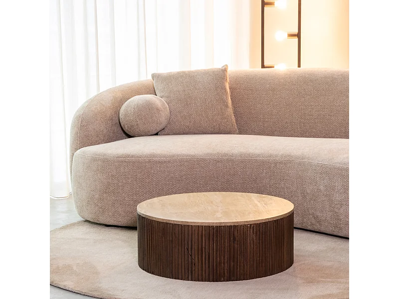 Salontafel Ribble - Espresso - Travertin