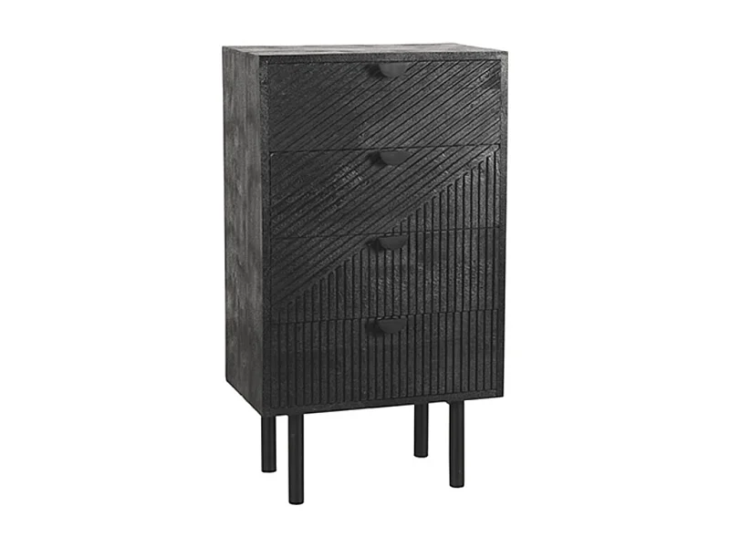 Kommode Cotia - Schwarz - Mangoholz - 50cm breit