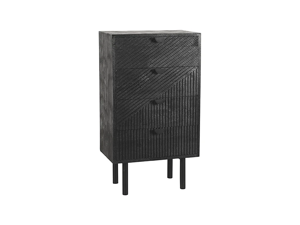 Commode Cotia - Noire - Bois de manguier - Largeur 50 cm