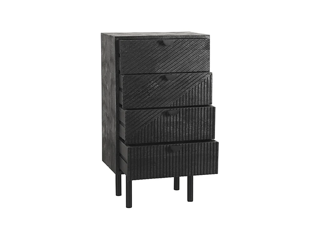 Commode Cotia - Noire - Bois de manguier - Largeur 50 cm