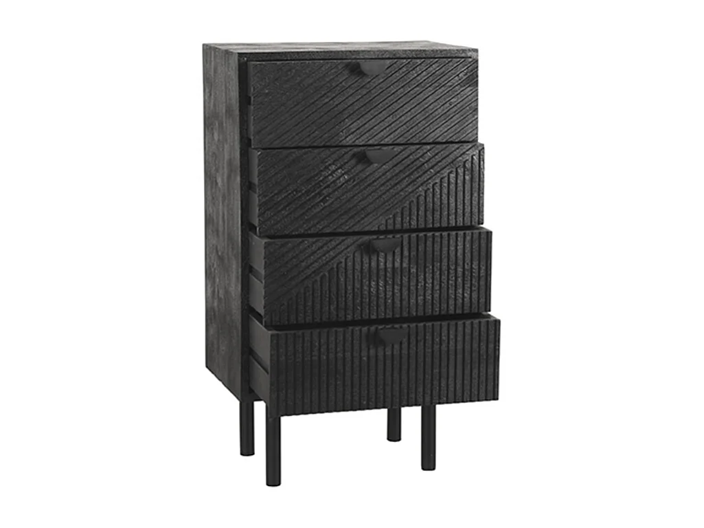 Commode Cotia - Noire - Bois de manguier - Largeur 50 cm