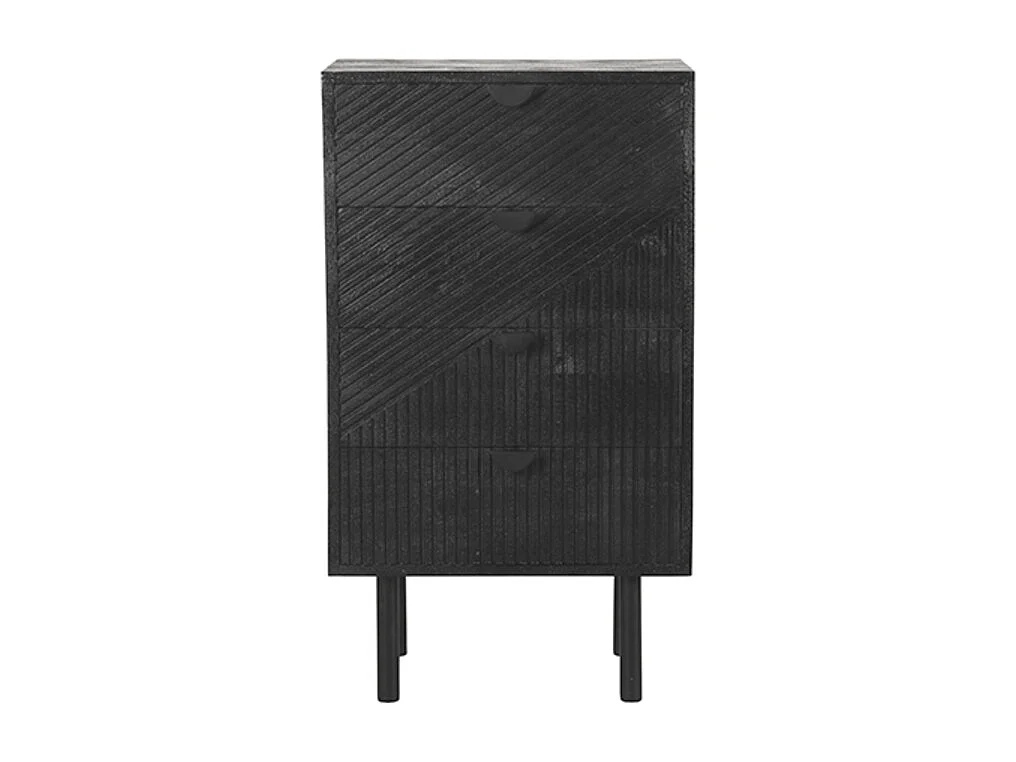 Commode Cotia - Noire - Bois de manguier - Largeur 50 cm