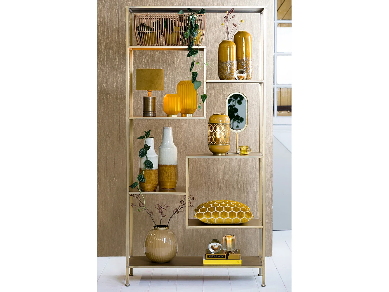 Armoire YVANA - 101x36x200cm - Doré