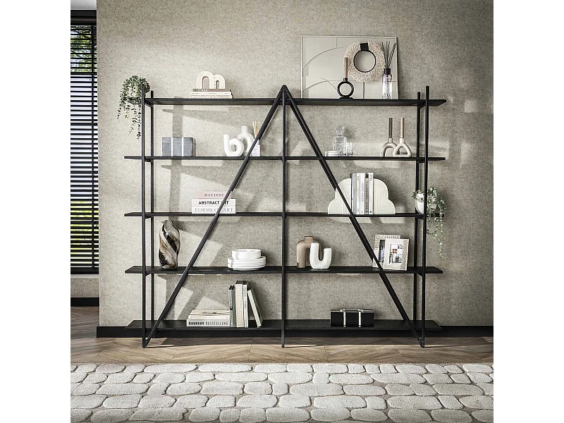 Étagère murale 220 cm XL 5 niveaux Piega - Gris