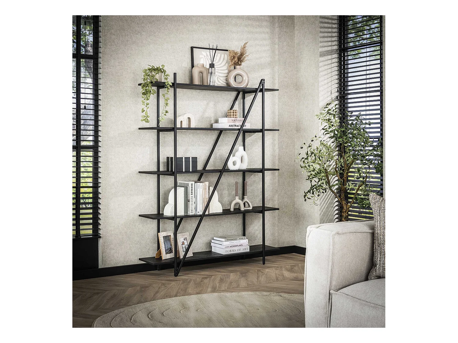 Étagère murale 140 cm 5 niveaux Piega - Gris