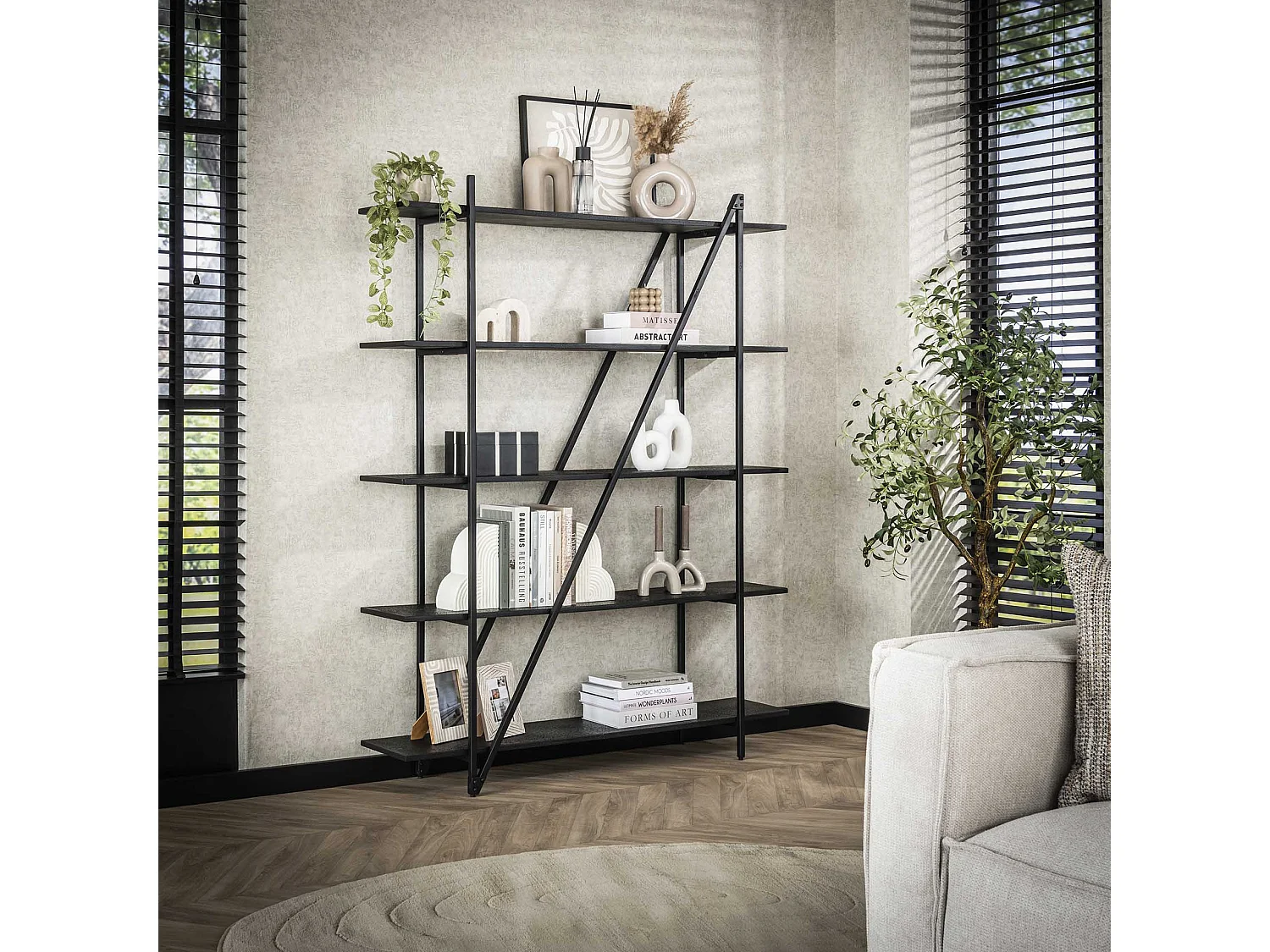 Étagère murale 140 cm 5 niveaux Piega - Gris