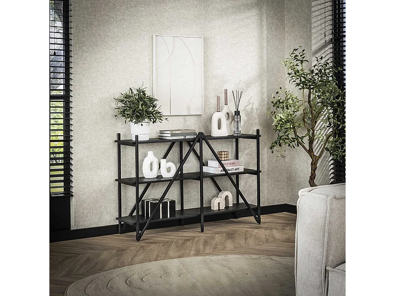 Wandregal 130cm 3-lagig Piega - Grau